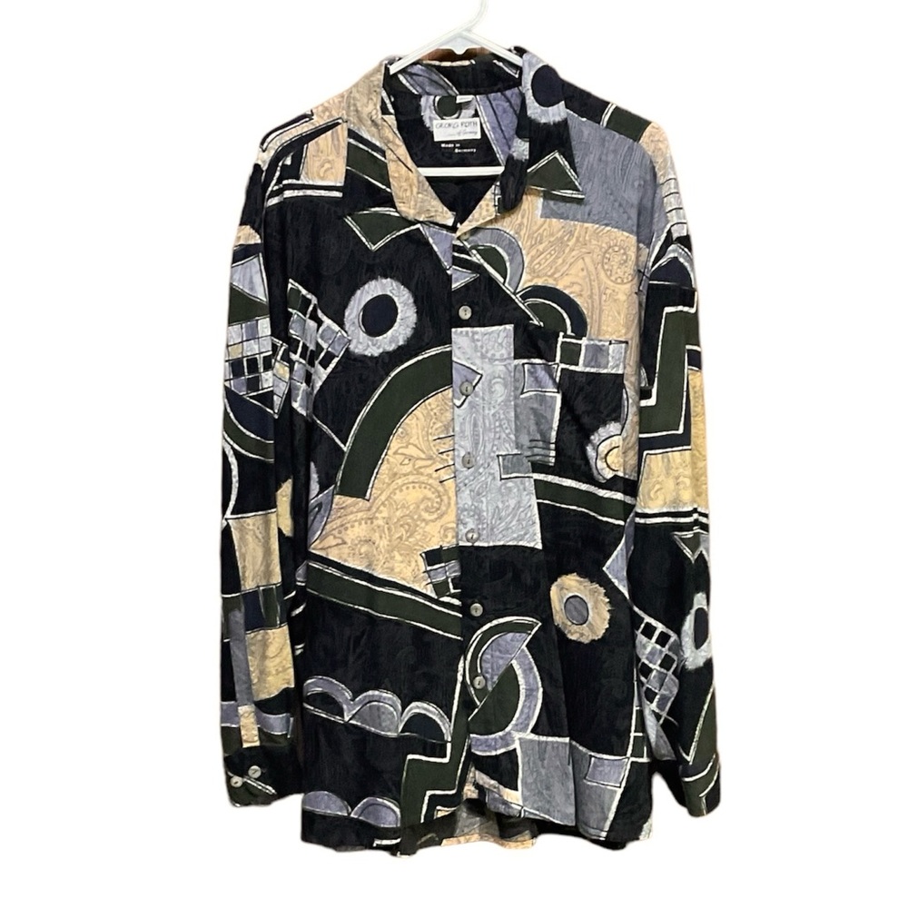 Georg Roth Germany L/S Abstract & Paisley Button Down Shirt Mens XXL